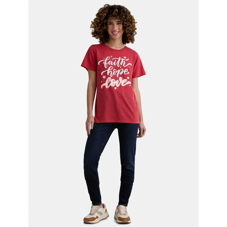 Valentine’s Day Women's Graphic Tee from Way to Celebrate, Sizes S-XXXL | Walmart (US)