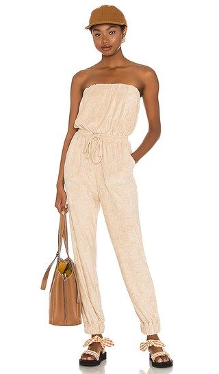 Morgan Jumpsuit in Oatmilk Tan | Revolve Clothing (Global)