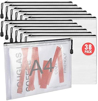 LABUK 38pcs Mesh Zipper Pouch, A4 Size Plastic File Folder Board Game Bags with Zipper for Classr... | Amazon (US)