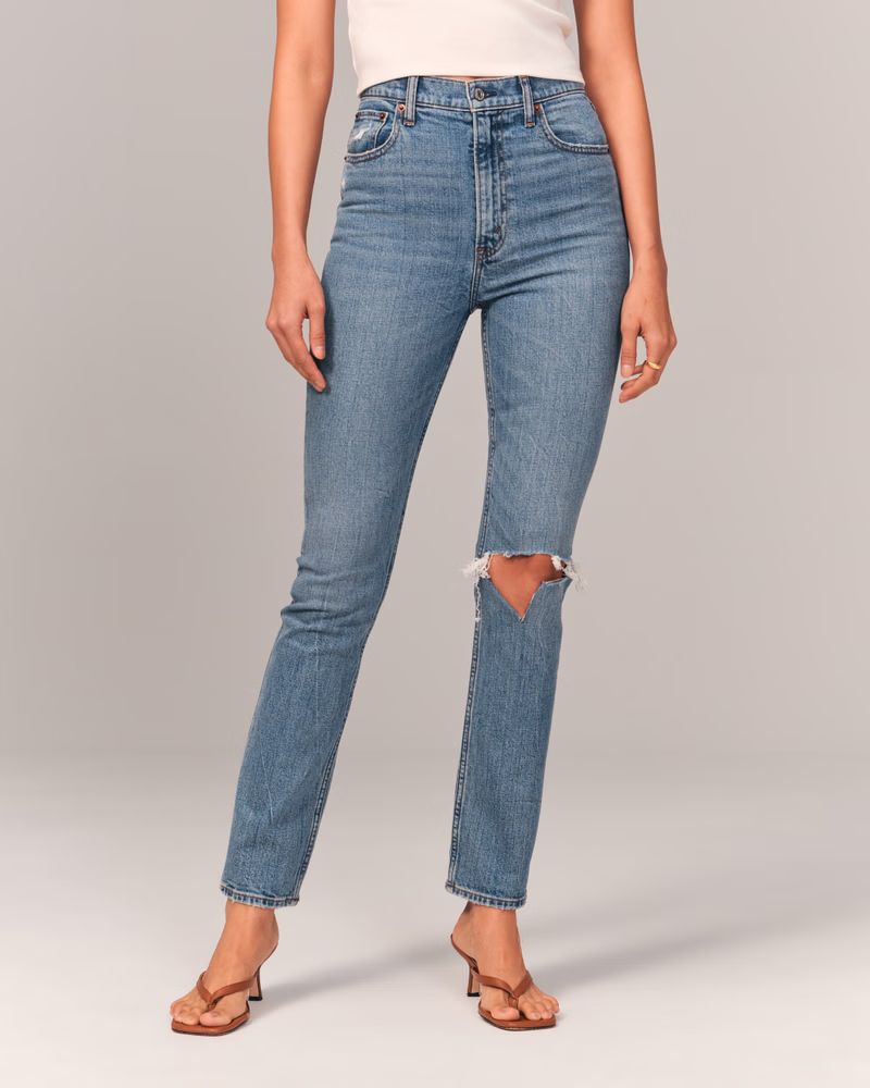Women's Ultra High Rise 90s Slim Straight Jean | Women's Up To 25% Off Select Styles | Abercrombi... | Abercrombie & Fitch (US)