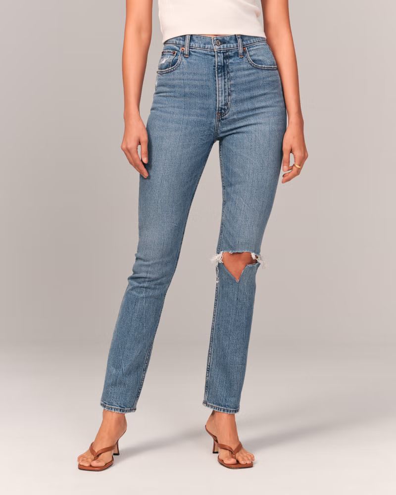 Women's Ultra High Rise 90s Slim Straight Jean | Women's Bottoms | Abercrombie.com | Abercrombie & Fitch (US)