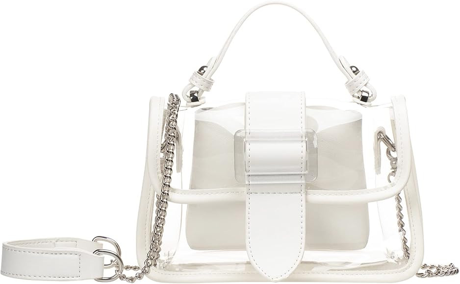Clear Shoulder Bag Purse 2 in 1 Transparent Crossbody Bag Jelly Handbag | Amazon (US)
