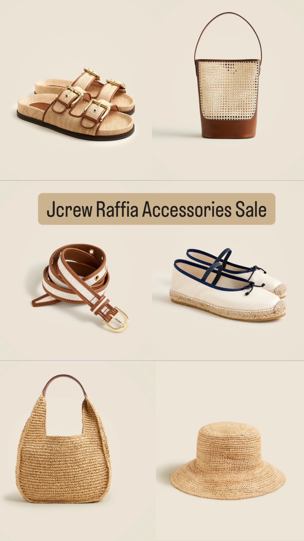 30% off Jcrew raffia accessories, today only