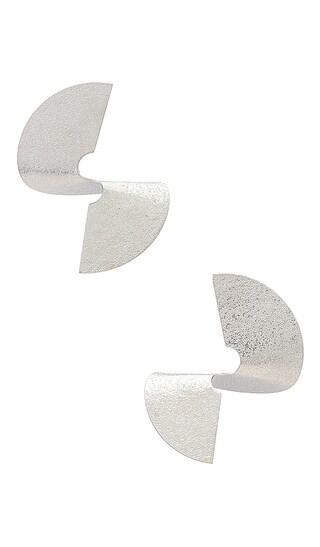 8 Other Reasons Burnished Silver Hammered Earrings in Metallic Silver. | Revolve Clothing (Global)