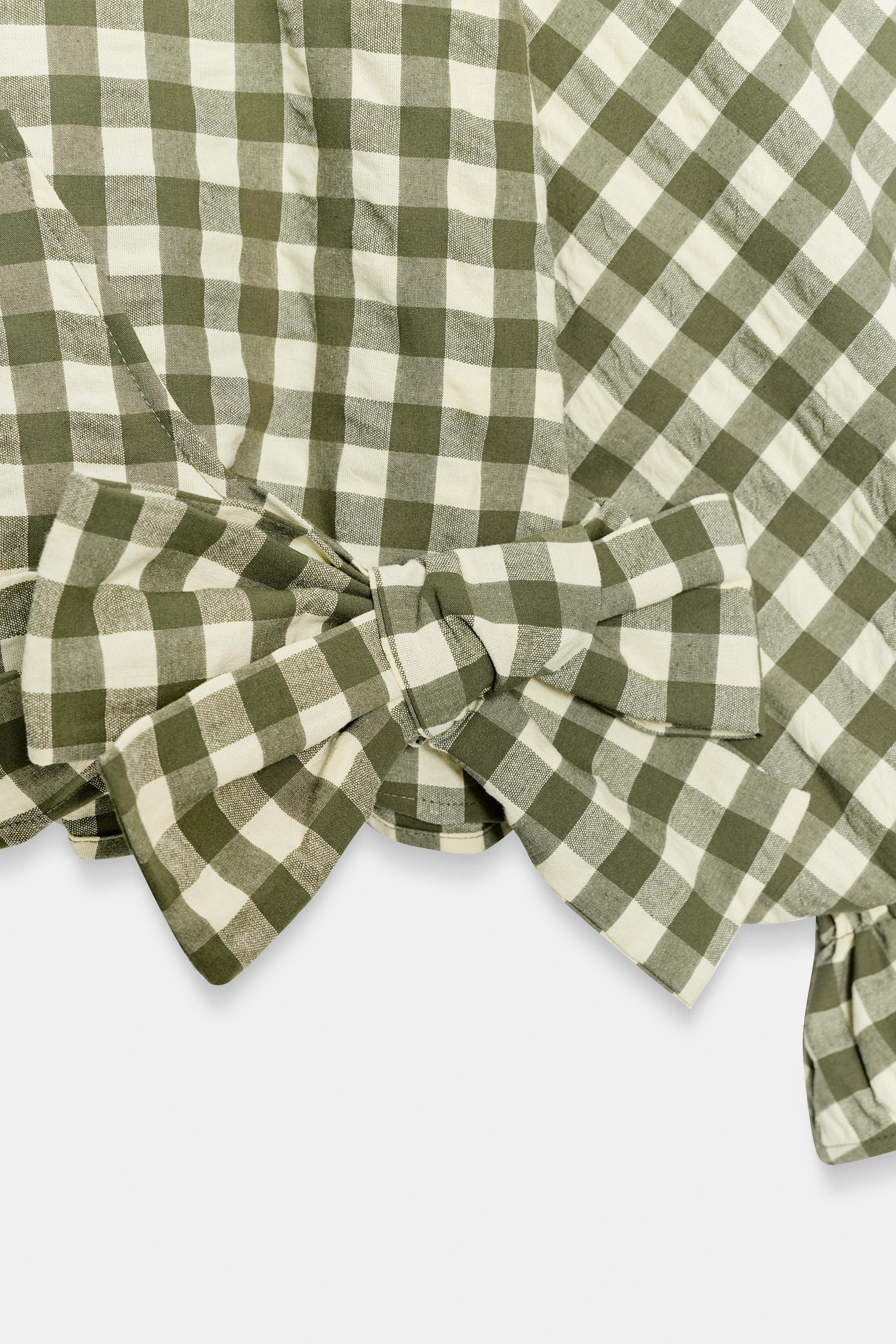 GINGHAM TIE JACKET | Zara UK