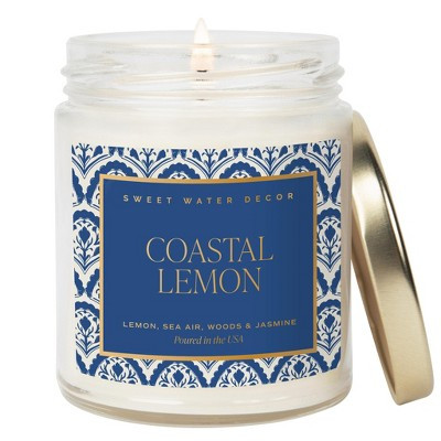 Coastal Lemon Soy Candle - Clear Patterned Jar - 9 oz | Target