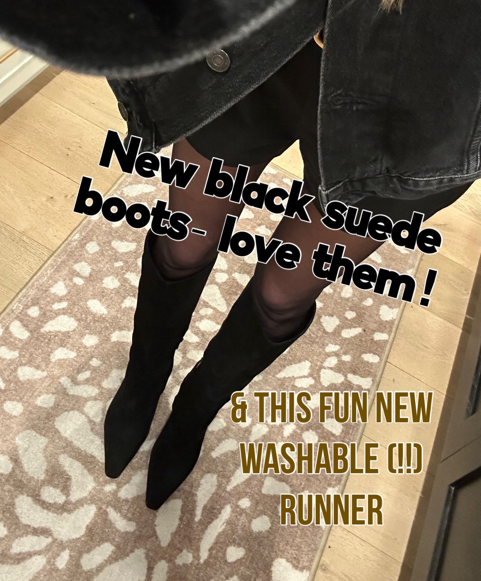 Nee black knee boots! Love them! And this ruggable runner- the print is so fun & its washable! 

#LTKHoliday #LTKHome #LTKFindsUnder100