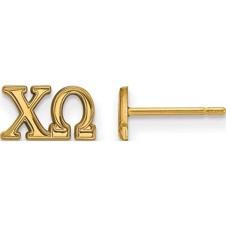 Ss/Gold Plated Sterling Silver With Gp Logoart Chi Omega Xs Post Earrings (6 X 9) Made In United Sta | Walmart (US)