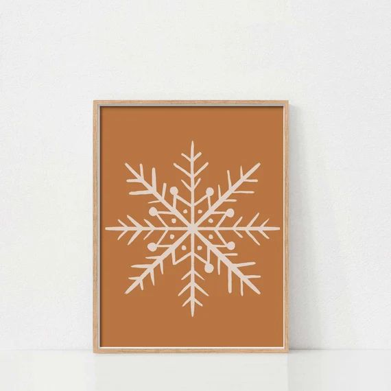 Christmas Printable Wall Art, Snowflake Line Art, Christmas Wall Art, Holiday Decor, Printable Wa... | Etsy (US)