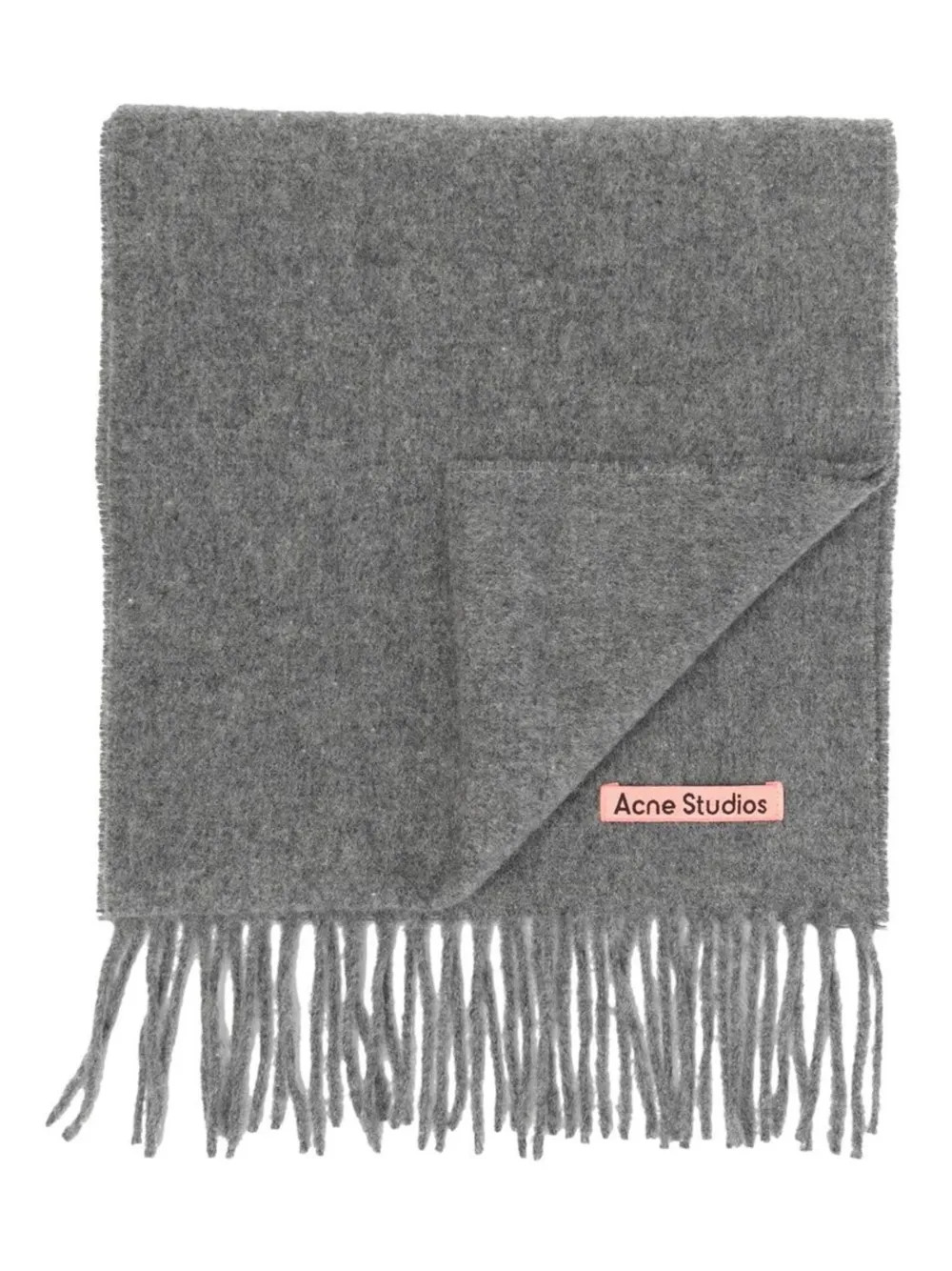 Acne Studios Fringed Wool Scarf | Grey | FARFETCH | Farfetch Global