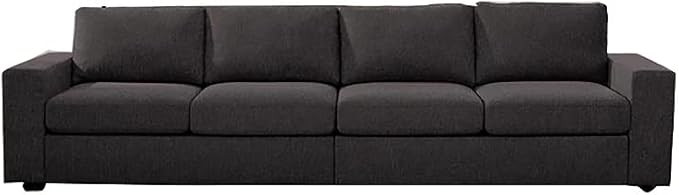 BOWERY HILL 18" Modern Linen Fabric 4 Seater Sofa in Dark Gray | Amazon (US)