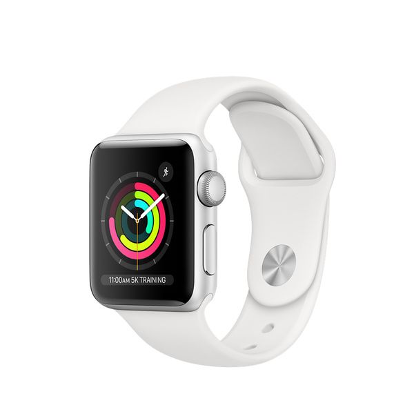 Apple Watch Series 3 GPS, 38mm Silver Aluminum Case with White Sport Band | Apple (US)