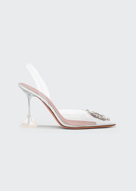 Amina Muaddi Begum 90mm 'Glass' Slingback Pumps | Bergdorf Goodman