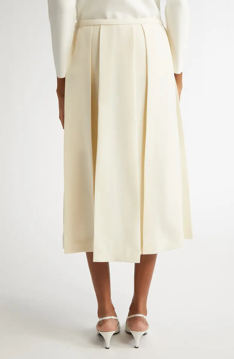 Twinflower Pleated Wool & Silk Midi Skirt | Nordstrom