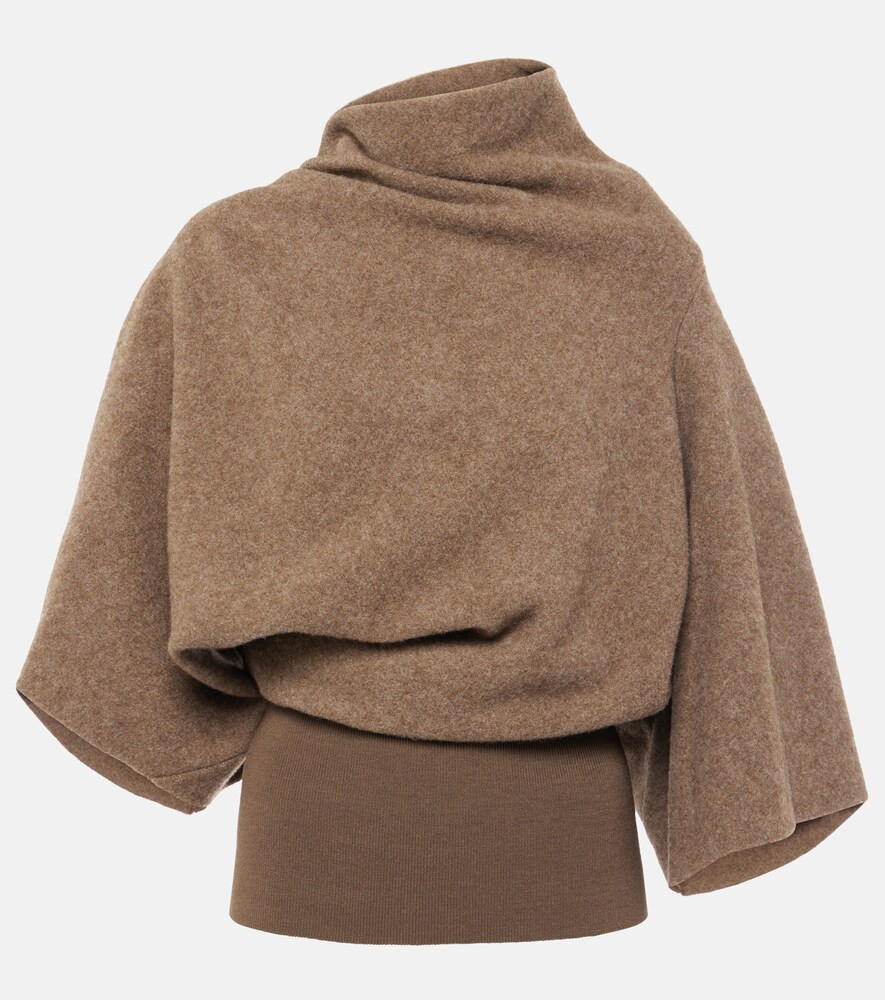 Rick Owens Cylinder draped virgin wool top | Mytheresa (US/CA)