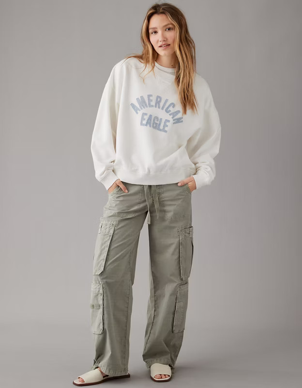 AE Oversized Crew Neck Graphic Fleece Sweatshirt | American Eagle Outfitters (US & CA)