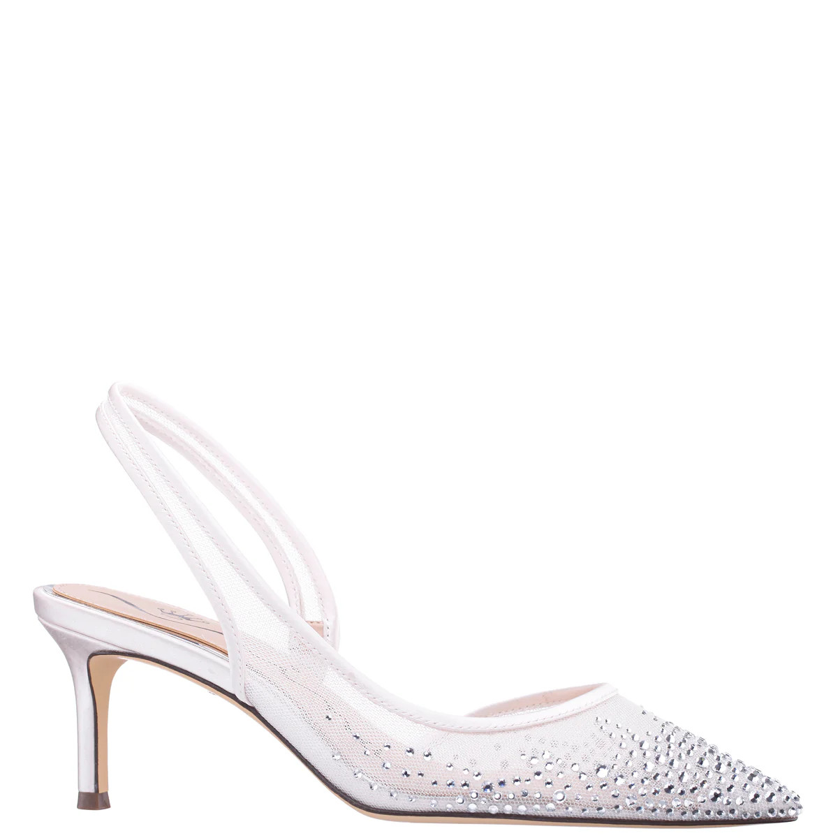 Womens Nazaria White Sling Back Mid-Heel Pumps | Nina Shoes | Nina Shoes