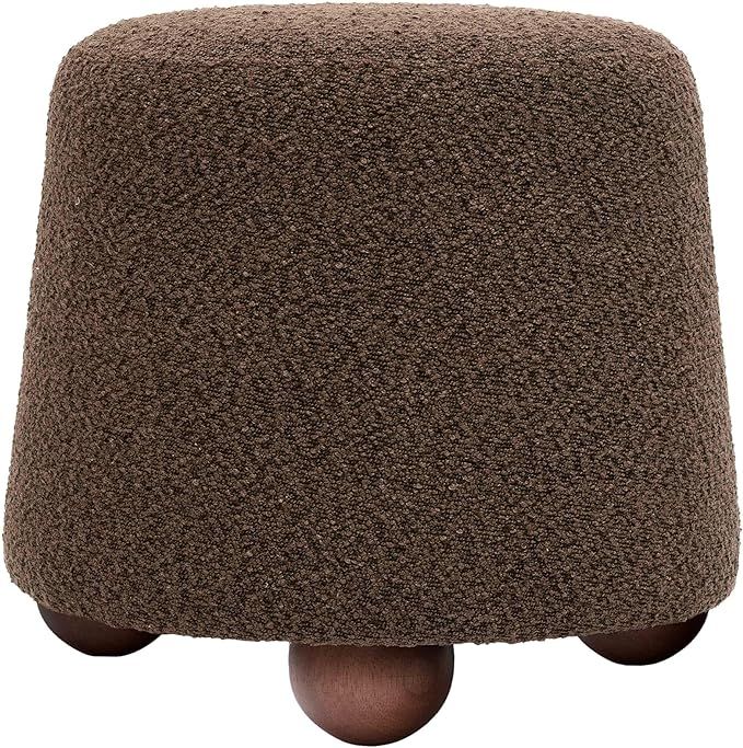 Jaine Chocolate Brown Boucle Stool | Amazon (US)