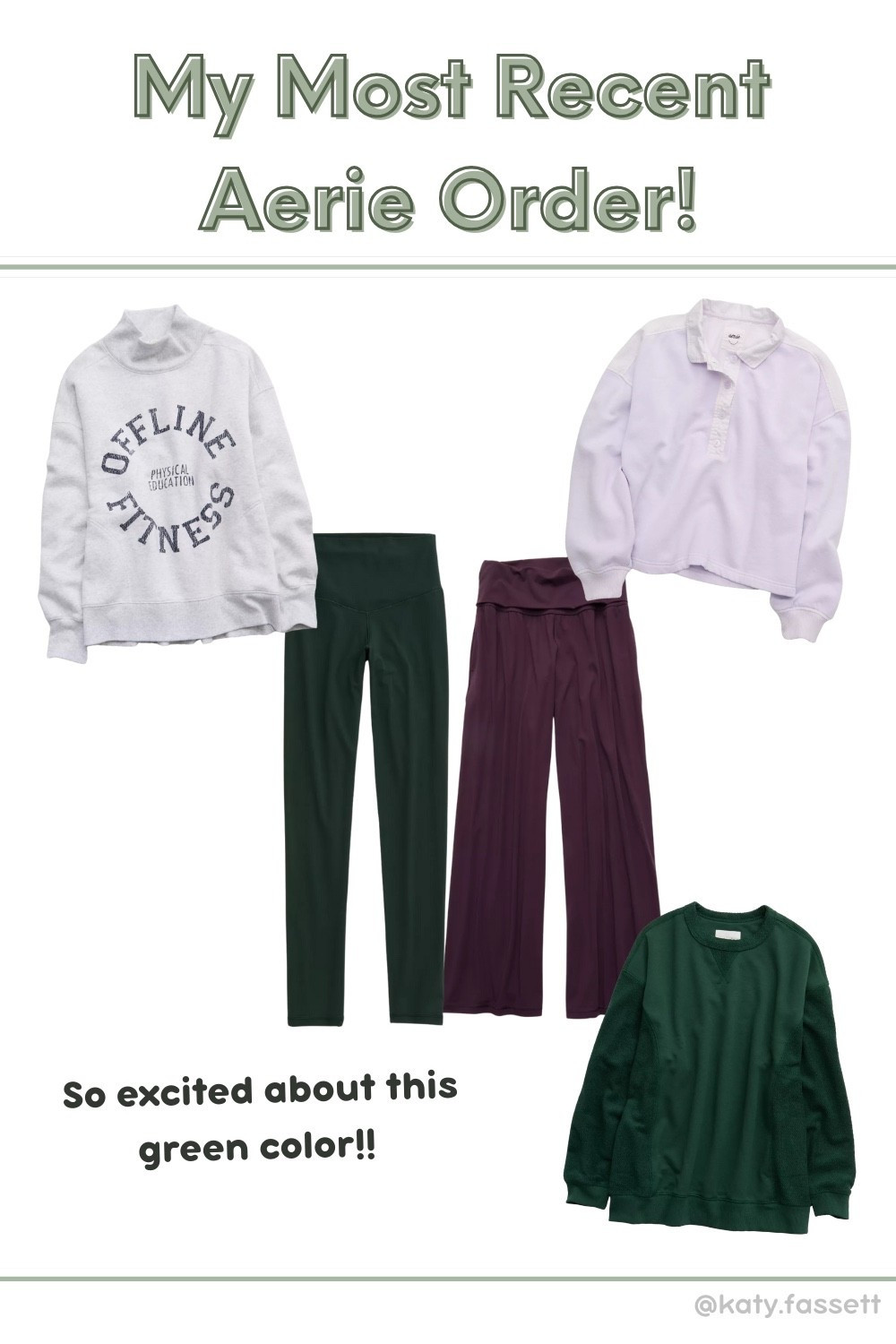 Here’s what I got in my most recent Aerie order!! I am absolutely loving this green color!! 🤩
