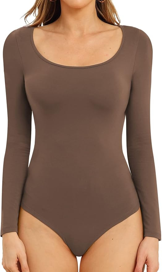 DILIUXING Women's Scoop Neck Long Sleeve Short Sleeve Slim Fit Stretchy Casual Daily TShirts Body... | Amazon (US)