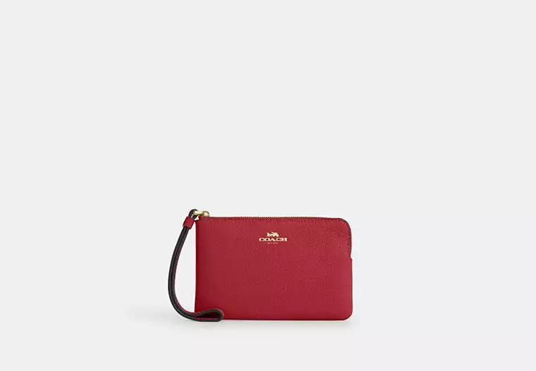 Coach Outlet Corner Zip Wristlet - Red, Size: Mini | Coach Outlet US