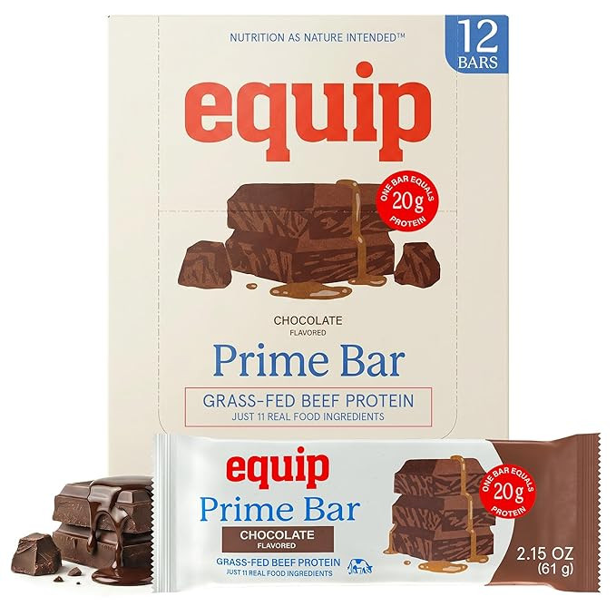 Equip Foods High Protein Prime Bars – Grass Fed Beef Protein, Collagen & Tallow – Gut Friendl... | Amazon (US)