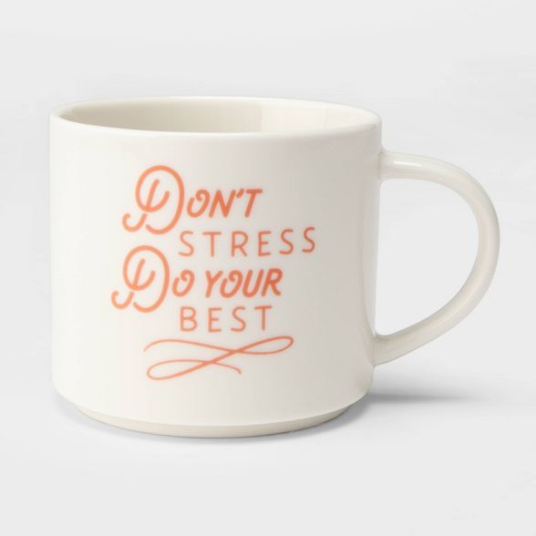 16oz Stoneware Don't Stress Do Your Best Mug Cream - Threshold™ | Target