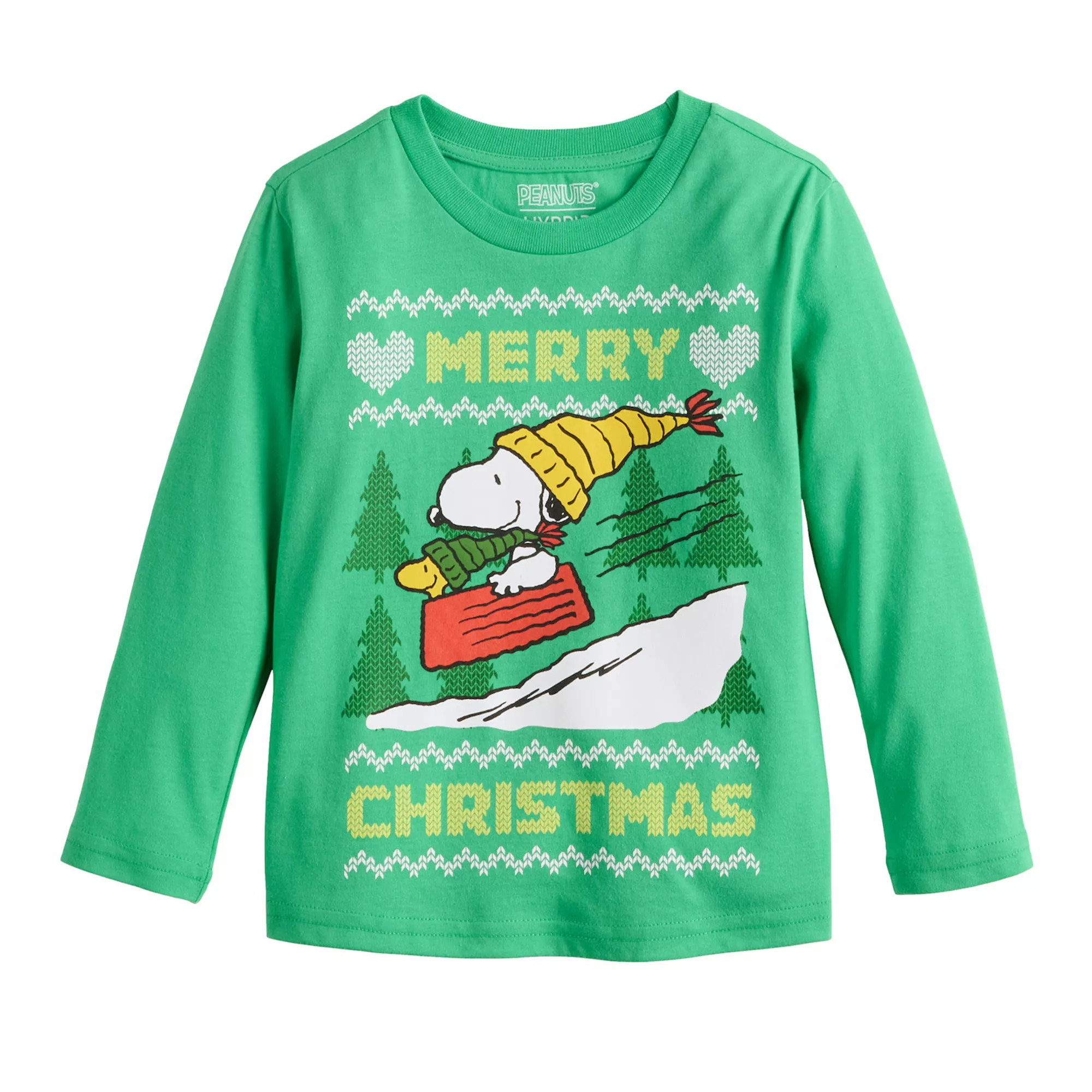 Baby & Toddler Jumping Beans® Snoopy & Woodstock "Merry Christmas" Long Sleeve Tee | Kohl's