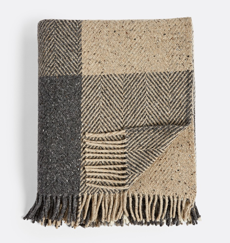 Herringbone Wool Throw
 | Rejuvenation | Rejuvenation