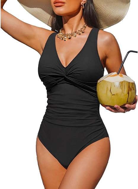 Holipick Women Tummy Control One Piece Swimsuit - Push Up Bathing Suit Full Coverage Slimming Swi... | Amazon (US)
