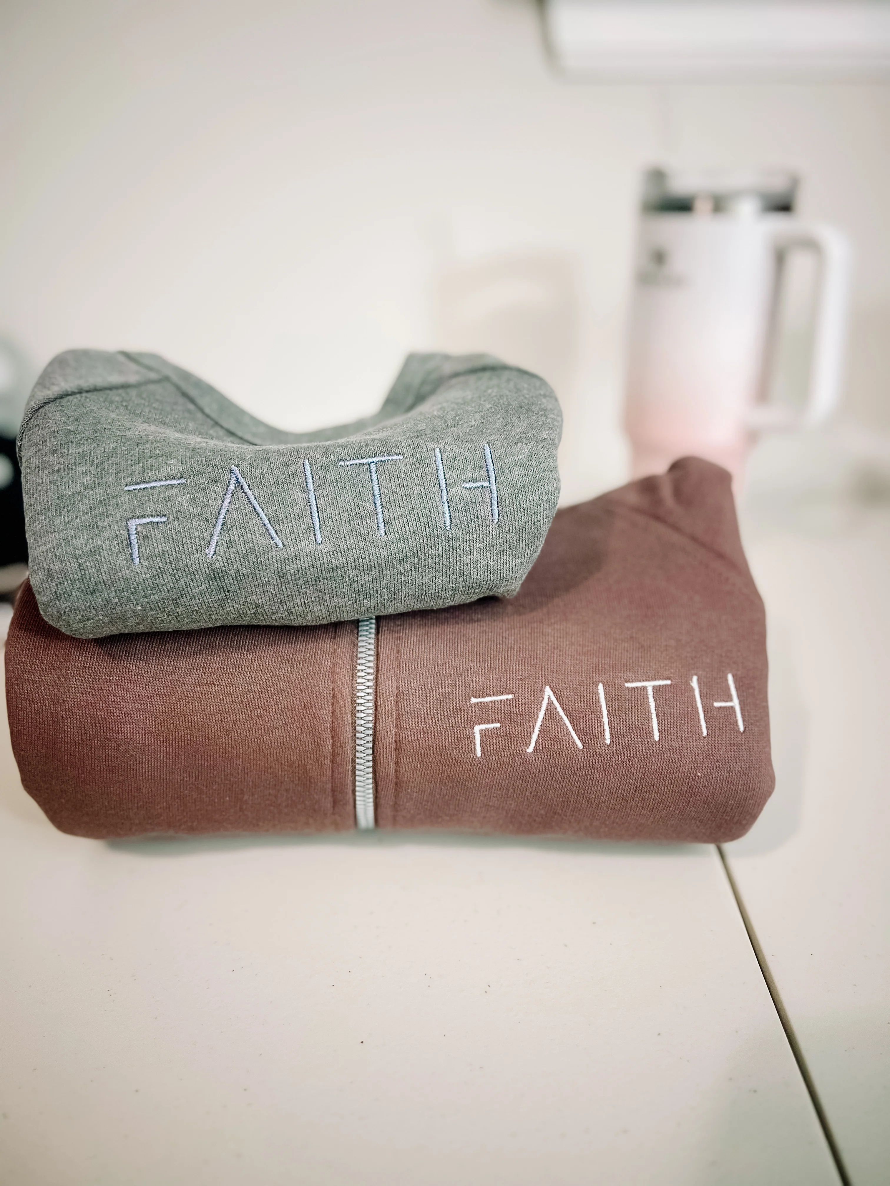 Adult Faith Embroidered 1/2 Zip | Sweetest Dreams Style