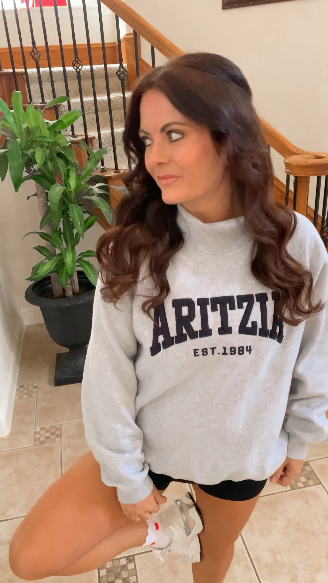 Casual outfit. Travel outfit. Aritzia sweatshirt. Mock neck sweatshirt. Graphic sweatshirt. 90s outfit. Princess Diana outfit. Carolyn Bessette outfit. Pilates outfit. Yoga outfit. Ruffle socks. Heart socks. Pilates socks. Aritzia best selling outfit. Viral activewear. Pilates outfit. yoga workout set. Yoga bra. Yoga shorts. High waisted shorts. New balance 9060 sneakers. Polka dot claw hair clip. Aritzia activewear. Aritzia best selling activewear. Spring fashion. Stay at home mom outfit. Workout outfit. Lounge set. Gym outfit. Activewear. Viral activewear. Alo activewear. Sports top. Loungewear. Cozy outfit. Fleece. 

#LTKootd #LTKActive #LTKgrwm