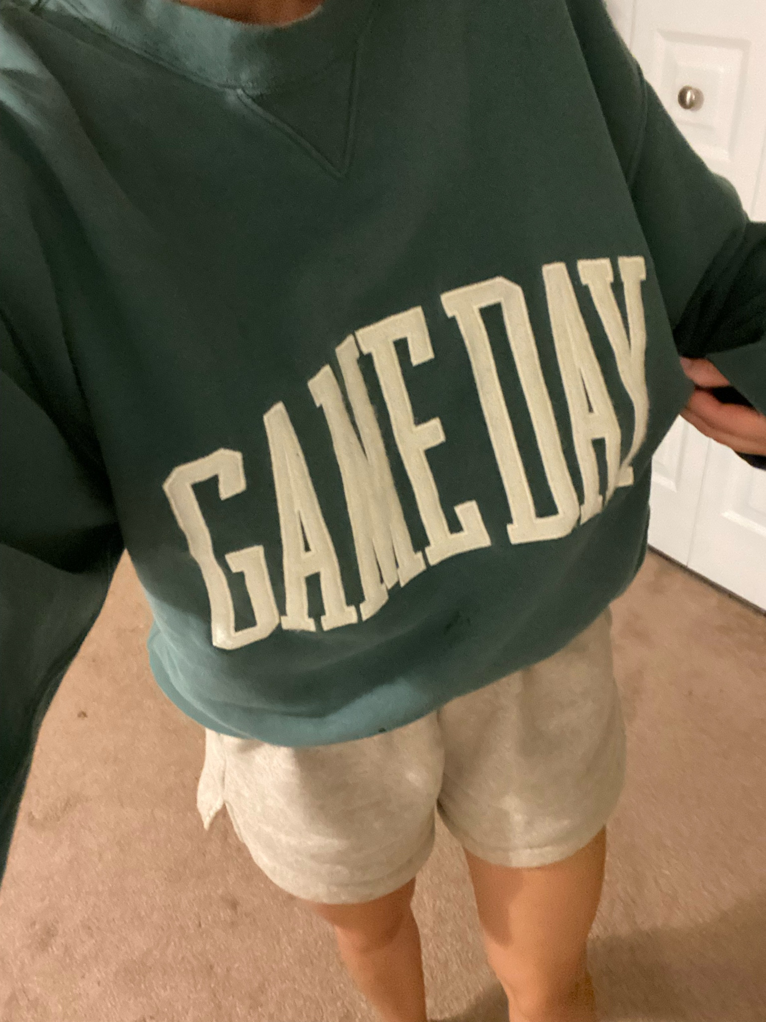 Game day crew neck sweatshirt. Wearing S; oversized fit. 

#LTKStyleTip #LTKSeasonal #LTKFindsUnder100