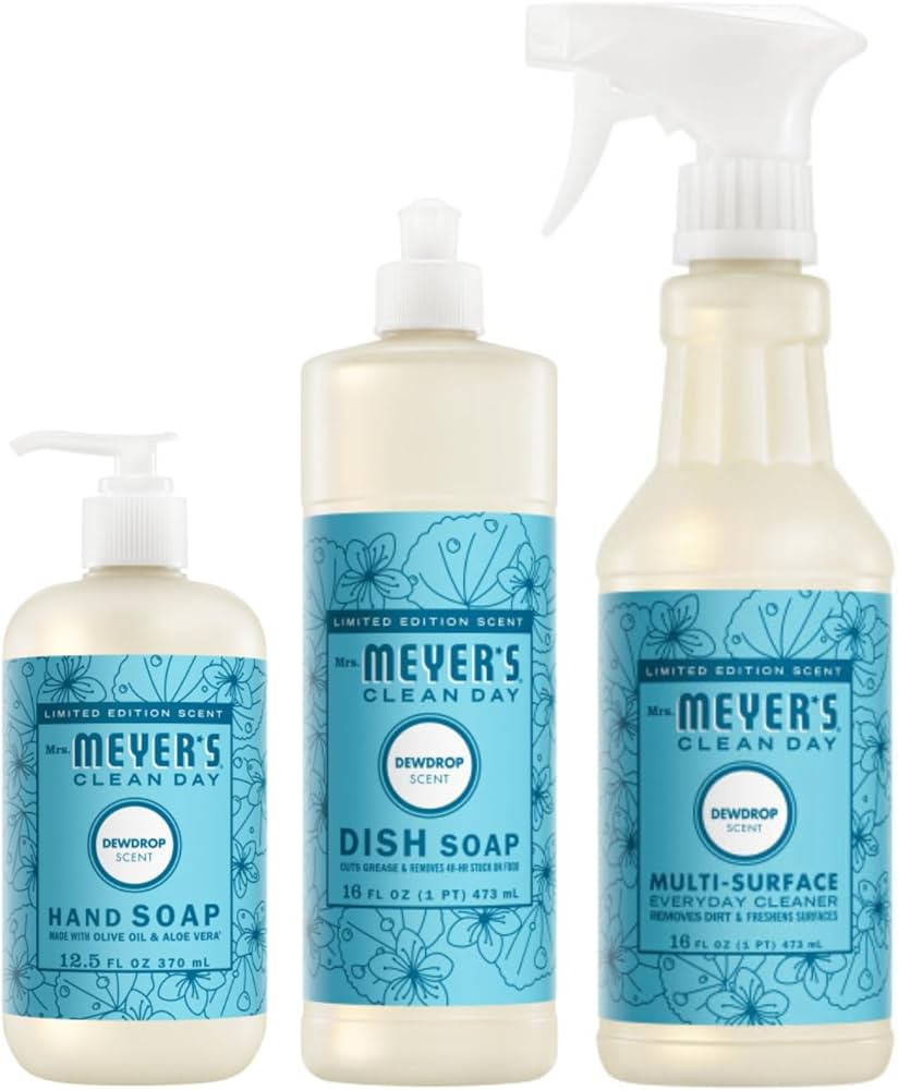 Mrs. MEYER'S CLEAN DAY Kitchen Essentials Set, Includes: Hand Soap, Dish Soap, and All Purpose Cl... | Amazon (US)
