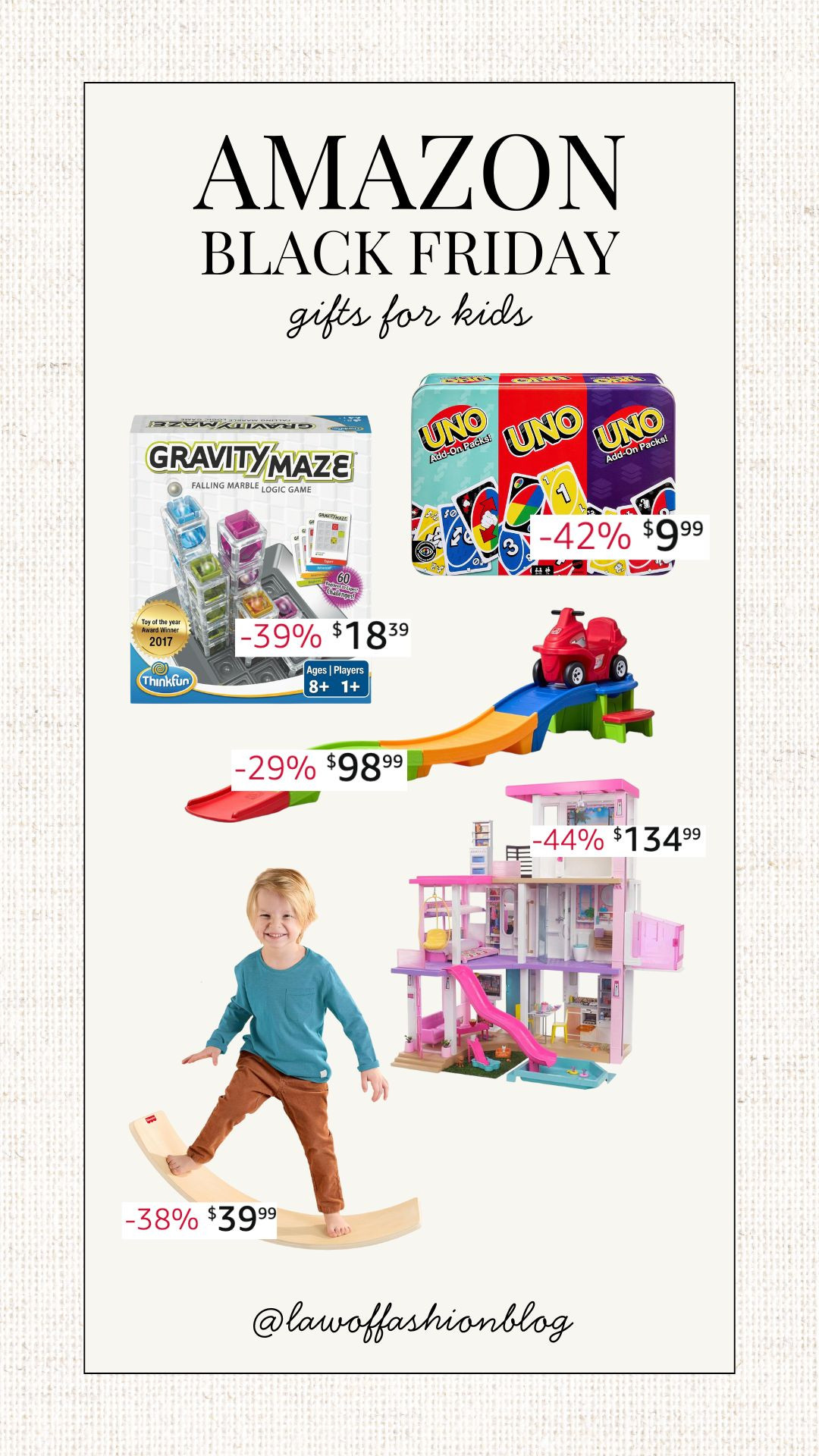 Amazon Black Friday deals on gifts for kids! Top-rated toys, best-selling, games, ride on, balance board, Barbie dreamhouse, sale alert, Christmas gifting, holiday gift ideas for boys and girls. 

 #LTKCyberWeek #LTKGiftGuide #LTKKids