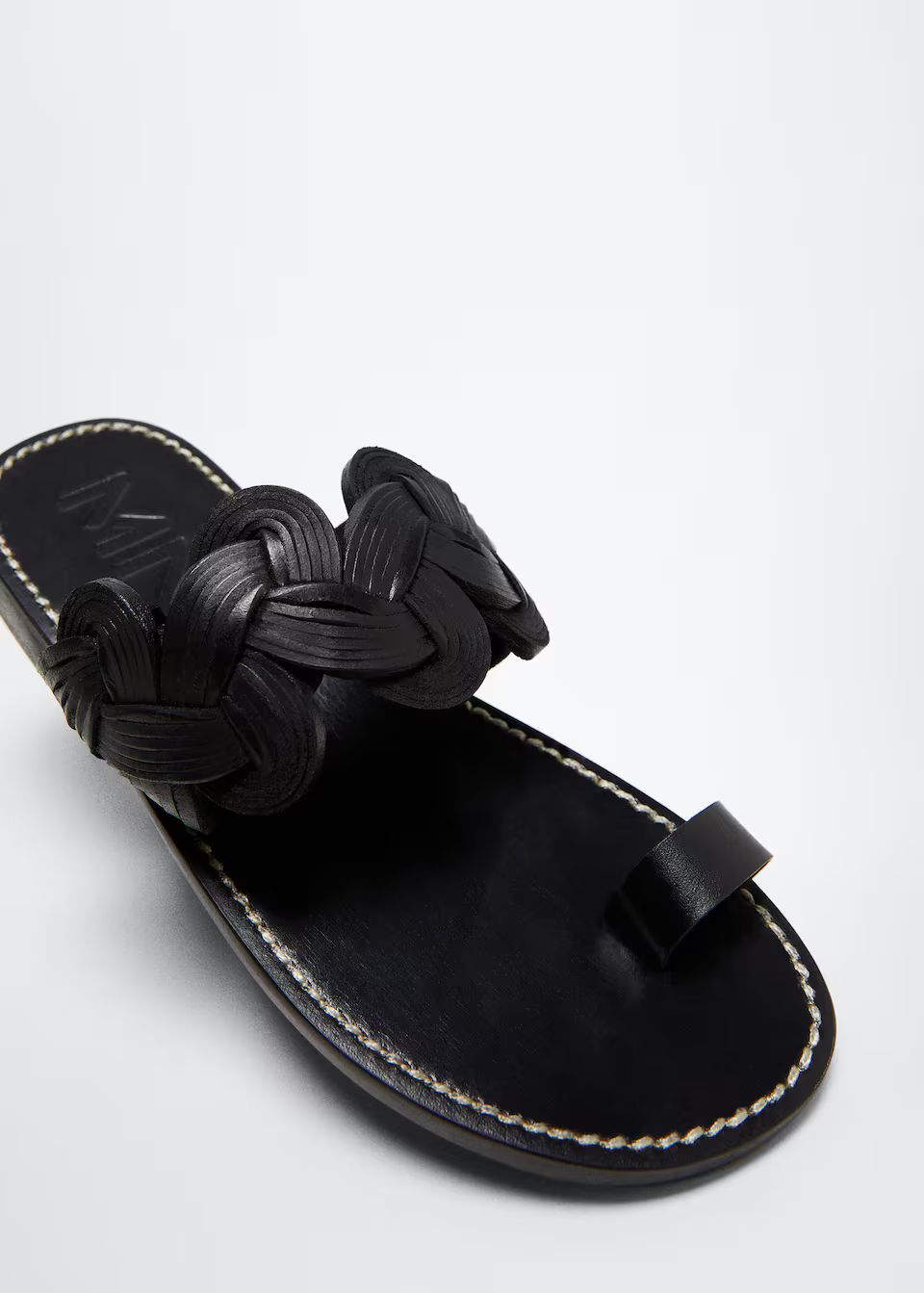 Leather braided sandals -  Women | Mango USA | MANGO (US)