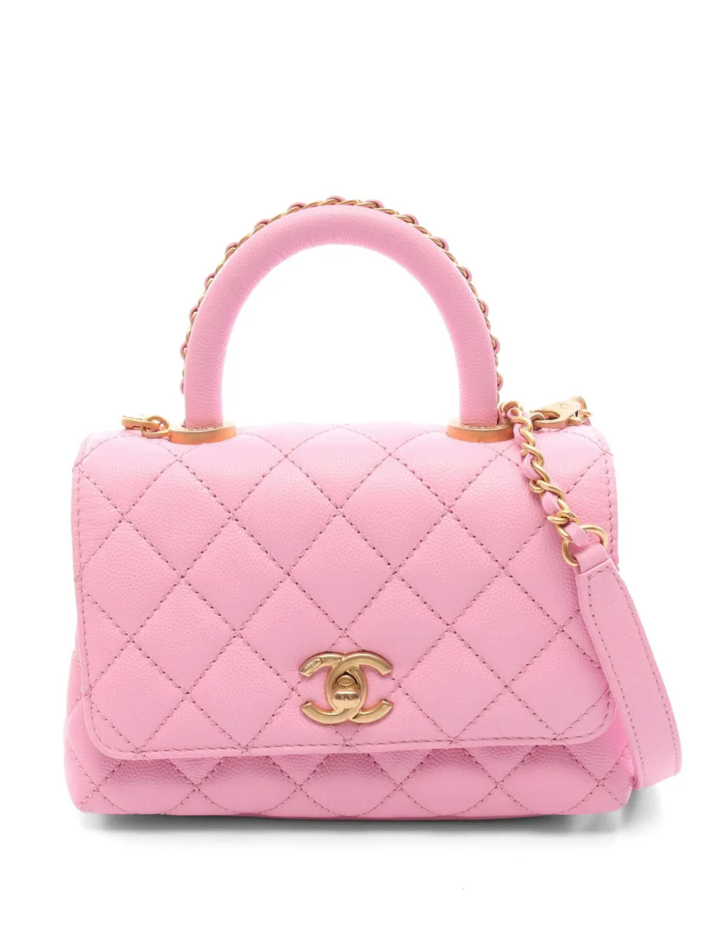 CHANEL Pre-Owned mini Coco Handle quilted handbag - Pink | Farfetch Global