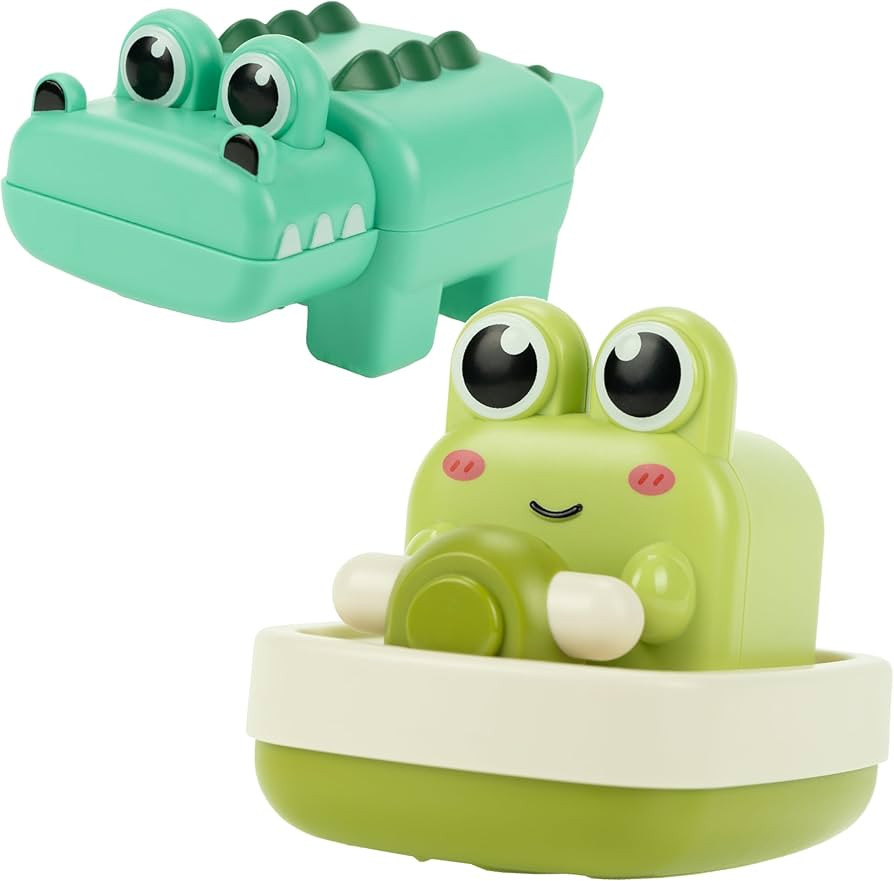 DUCKBOXX XX Wind-up Bath Toys Bundle (2 Pack) : Boating Frog & Swimming Crocodile for Kids | Amazon (US)