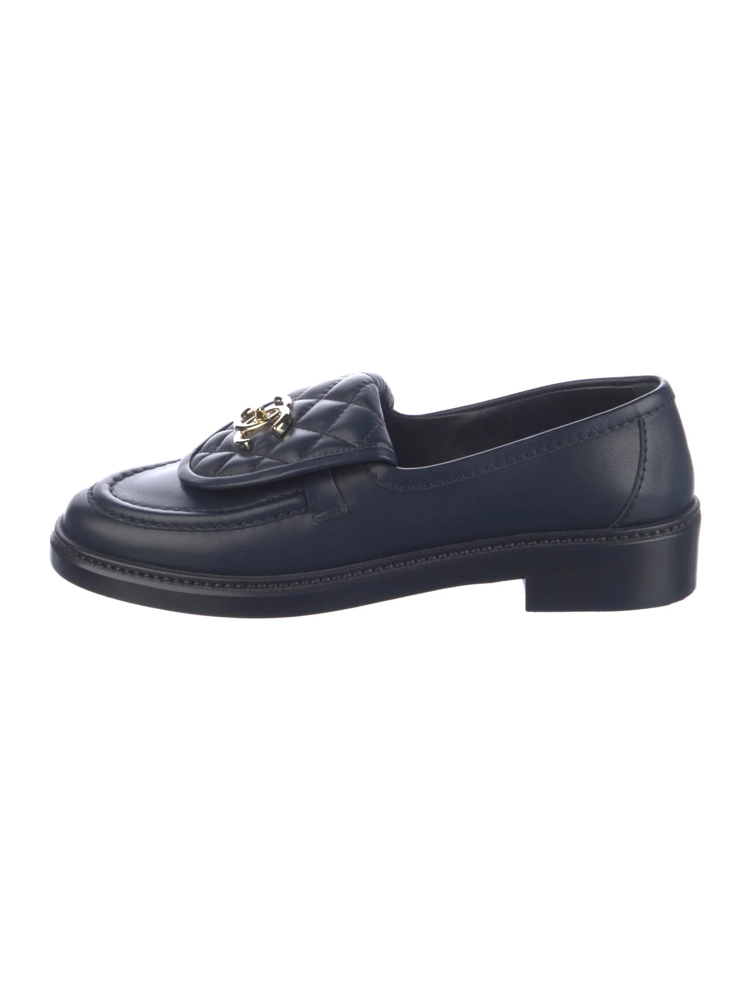 Interlocking CC Logo Leather Loafers | The RealReal