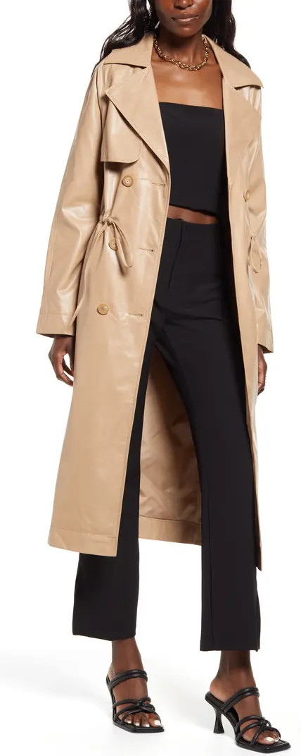 Faux Leather Trench Coat | Nordstrom