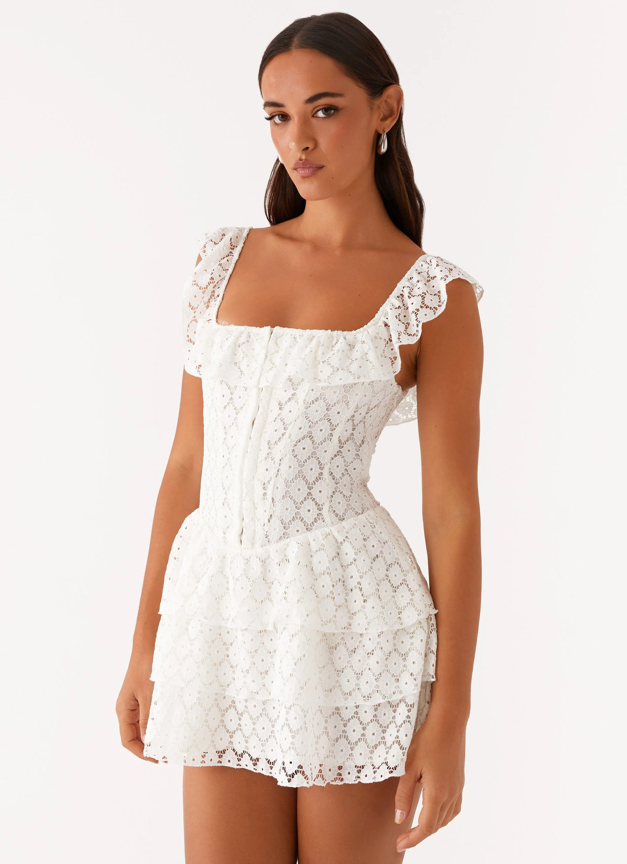 Paradise Dreams Corset Mini Dress - White | Peppermayo (Global)