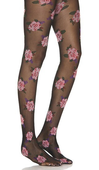 Annalyse Tights in Noir Flora | Revolve Clothing (Global)
