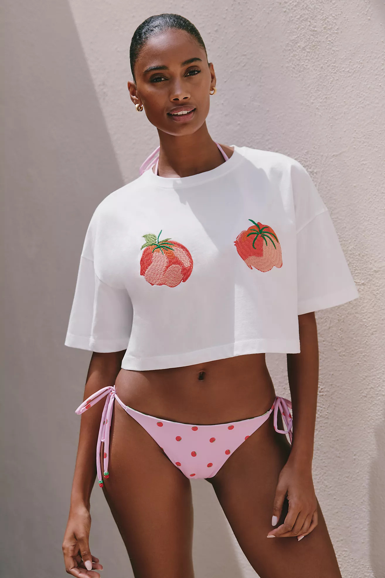 SIGAL x Anthropologie Tomato Embroidered Tee | Anthropologie (US)
