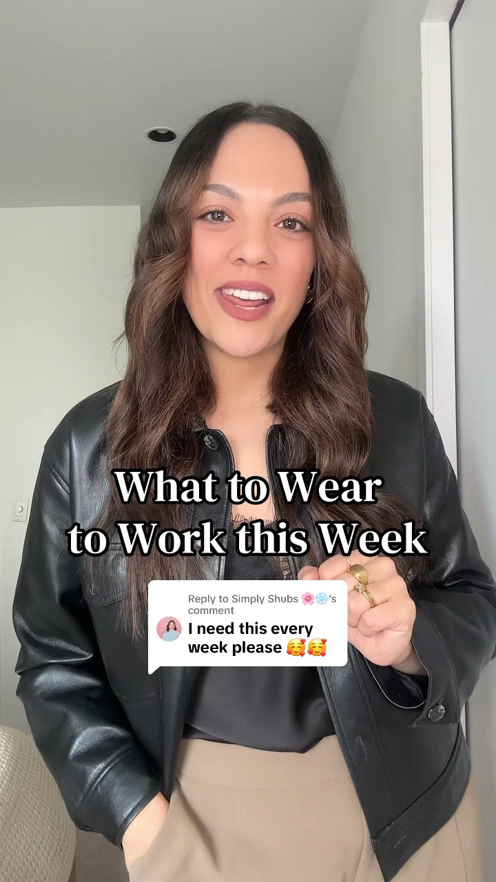 What to wear to work this week!

Monday’s outfit:
-Aritzia, black, leather jacket, similar option linked.
-Zara black lace Cami, I have a size medium.
-Aritzia taupe barrel trousers, I have a size 10.
-Black pointed kitten, heels, similar options linked.

Tuesday’s outfit:
-Oak + Fort blue plaid midi skirt, I have a size large.
-Aritzia white T-shirt, I have a size large.
-Gray blazer, similar options linked.
-Silver Mary jane flats. 

Wednesday’s outfit:
-Aritzia black pull on trousers, I have a size medium.
-Reformation brown sweater, I have a size large.
-Zara polkadot scarf.

Thursday’s outfit:
-Zara black polkadot dress, similar options linked.
-Sézane black cardigan, I have a size large.

Friday’s outfit:
-Reformation medium wash straight leg jeans, I have a size 29.
-Aritzia black T-shirt, I have a size medium.
-Aritzia black blazer, I have a size 10.

#LTKcanada #LTKstyletip #LTKworkwear