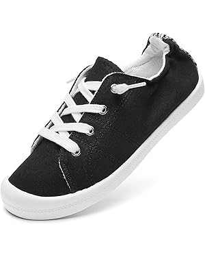 BENPAO Womens Canvas Slip On Shoes White Black Fashion Sneakers Loafers Shoes for Women | Amazon (US)