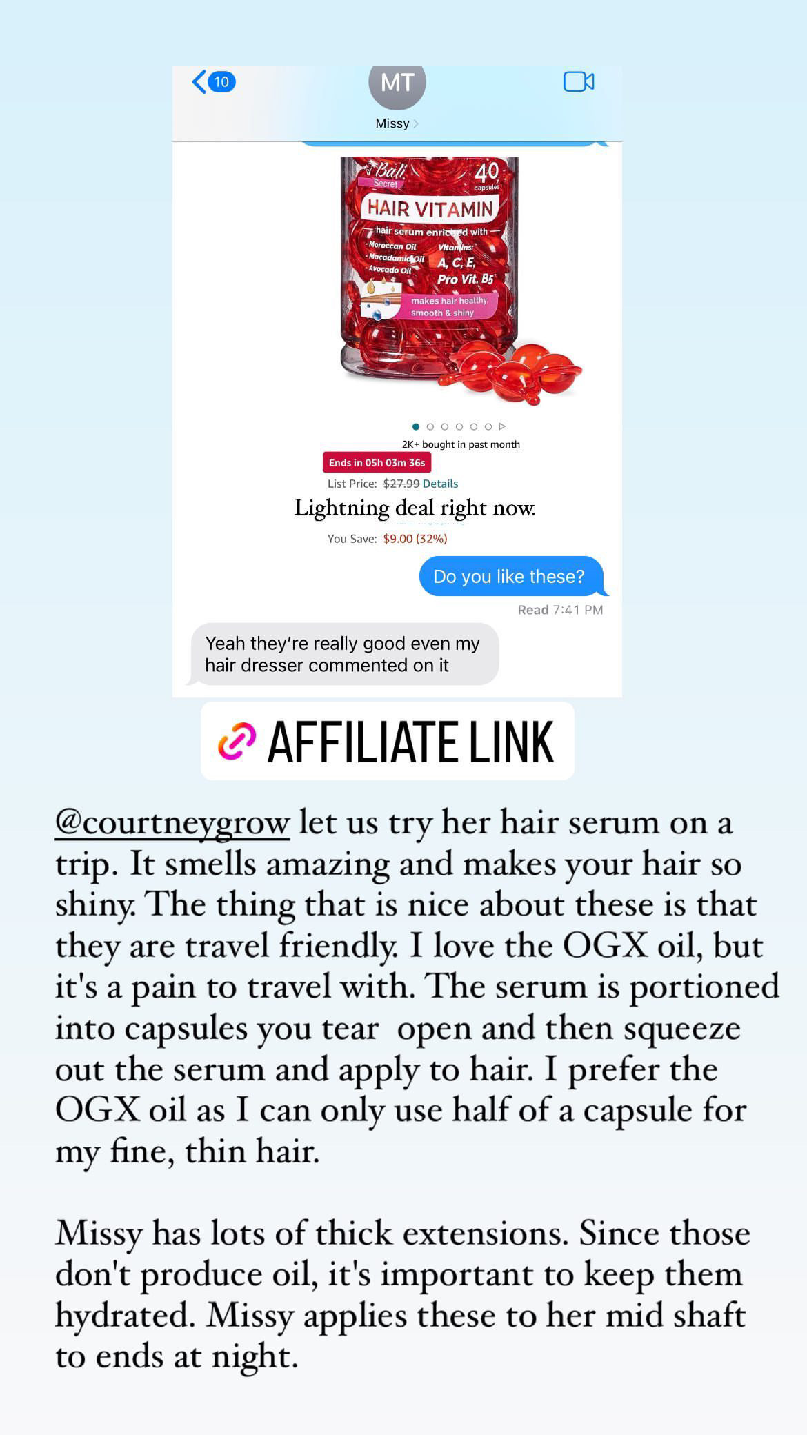 Love this hair oil, especially for travel. It smells so good.  

 #LTKSaleAlert #LTKBeauty #LTKTravel