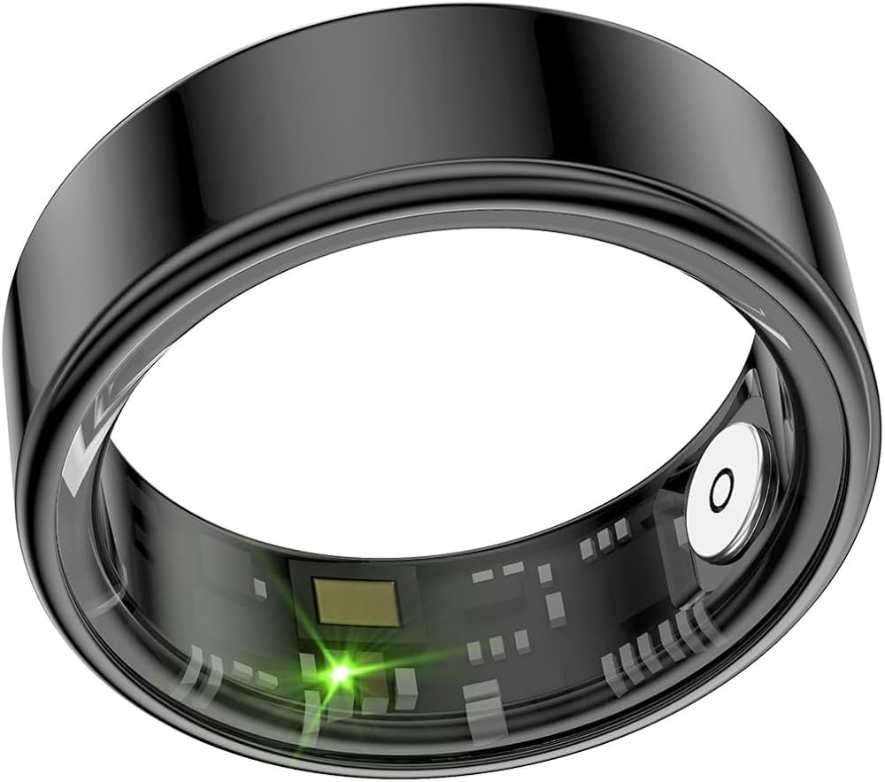 Smart Ring Health Tracker, Health Rings for Men & Women, Waterproof Fitness Tracker (Black, 10#) | Amazon (US)