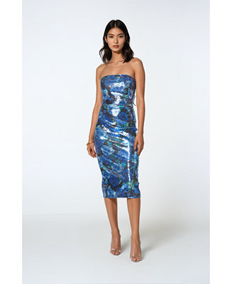 Bebe Women's Sequin Strapless Midi Dress - Macy's | Macy's