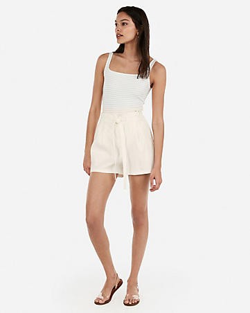 super high waisted sash tie shorts | Express