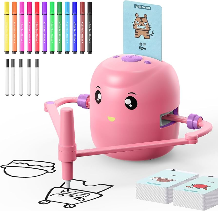 CYJBE Interactive Educational Drawing Robot for Kids - Montessori Learning Toy with 150 Word Card... | Amazon (US)